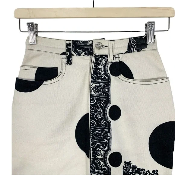 Vintage Versace High waist Denim Jean Skirt Size 24 EU 38 - Picture 3 of 11